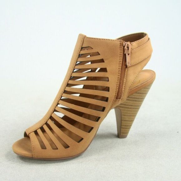 Women's  Fashion Strappy Caged Kitten Chunky Heel Sandal Shoes - Picture 6 of 16